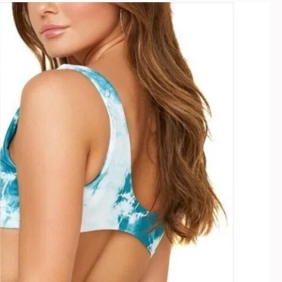 NWT DIPPIN' DAISY'S Micro Muse Bikini Top in Aqua Tie Dye - Picture 2 of 12